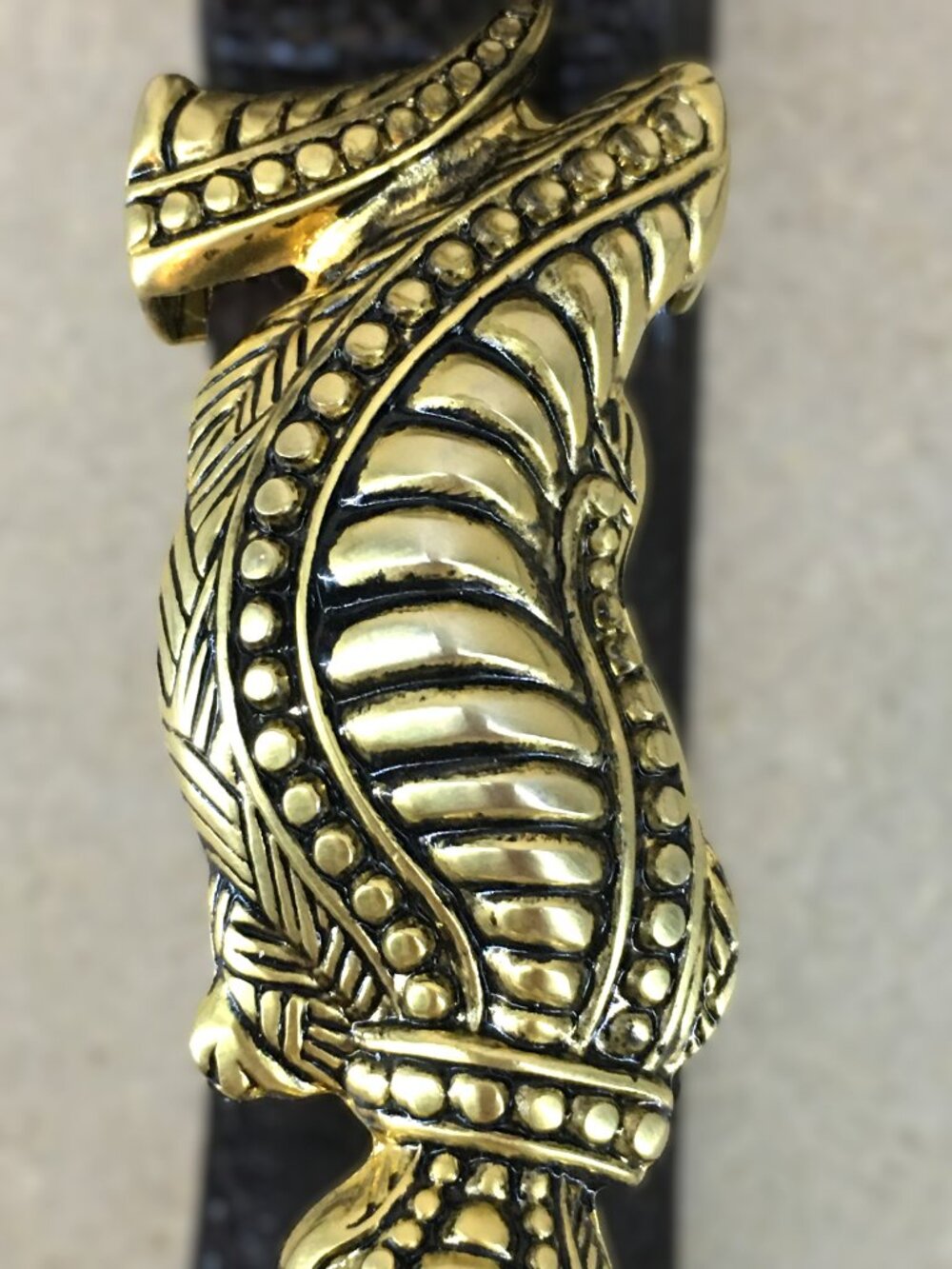 Vintage CARLISLE Alligator Buckle Belt - size small 🐊 Reptile Embossed 80s - Picture 10 of 15